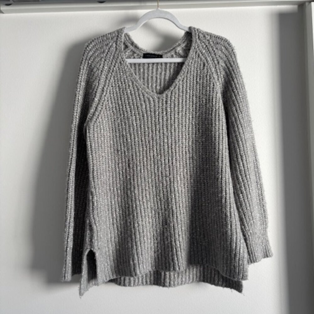 Sanctuary Gray Knit Chunky Slouchy Alpaca Blend Sweater size XL
